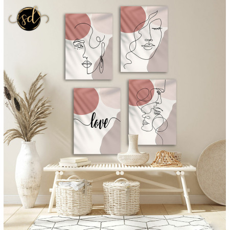 Tableau pink minimaliste women in love