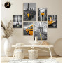 Tableau jaune noir new york et paris