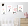 Tableau Rose Chambre Bébé Fille – Douceur et Spiritualité en 4 Pièces