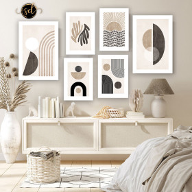 Tableau six piéces collection scandinaves beige marron