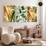 Tableau trois piéces green gold monstera