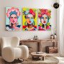 Tableau trois femmes peinture multicolor