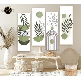 Tableaux unifome boho abstrait vert