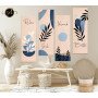 Tableaux unifome boho abstrait bleu sur fond beige