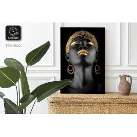 Tableaux femme africaine en or