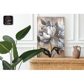 Tableaux fleur beige