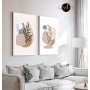 Tableau duo minimaliste plante beige