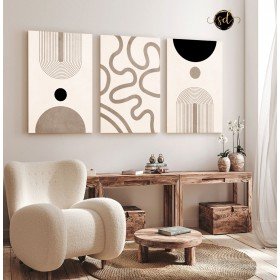 Tableau Trois Pièces Minimaliste Artline – Élégance et Harmonie Visuelle