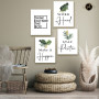 Tableaux Positives Vibes – Feuilles Vertes, Dorées et Citations Motivantes