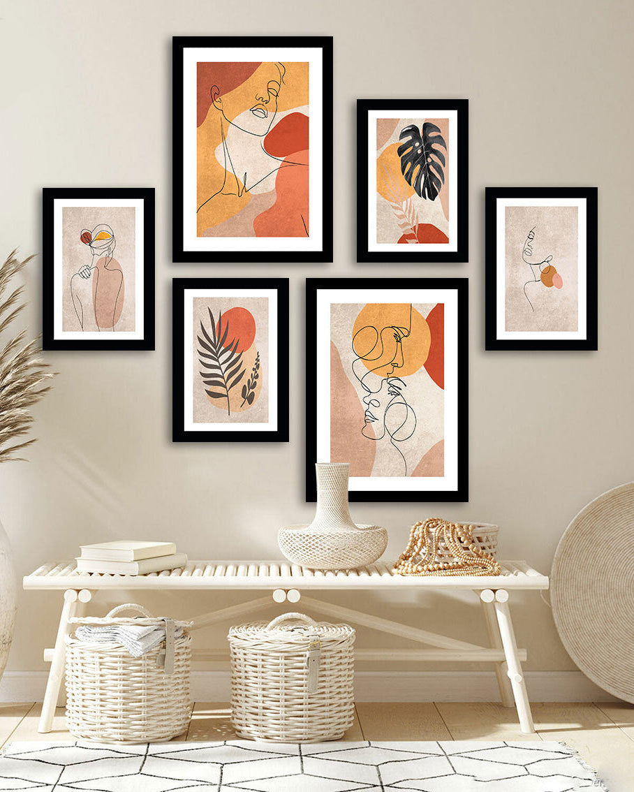 Tableau 6 Pièces Douceur Féministe – Minimalisme et Inspiration