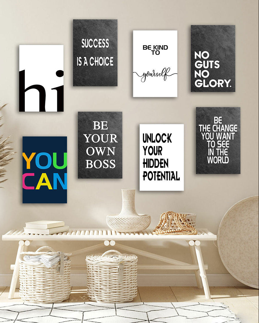 Tableau 8 Pièces Motivation – Good Vibes, Design Inspirant