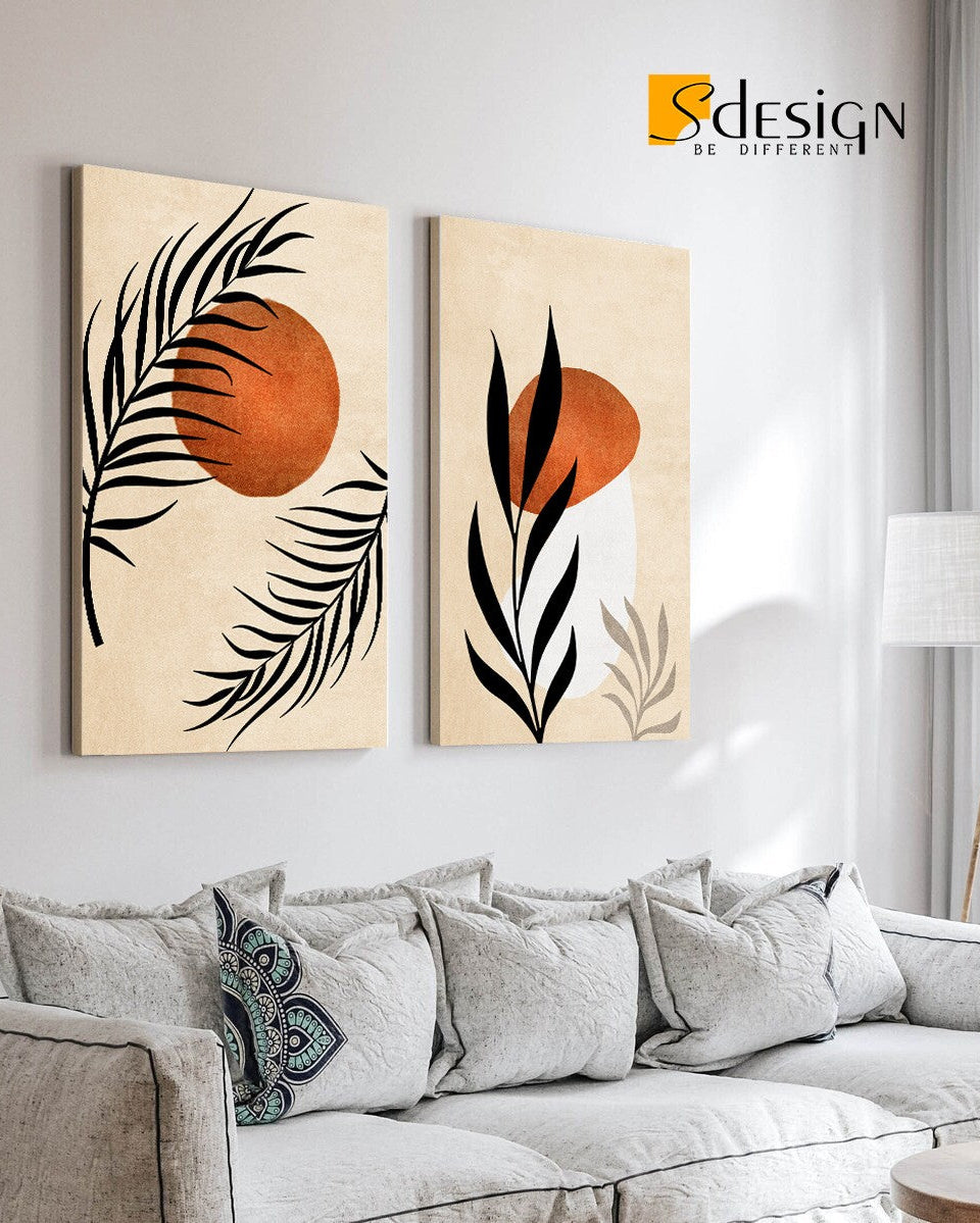 Tableau Duo de Plante Minimaliste – Diptyque Naturel & Ambiance Terreuse Apaisante