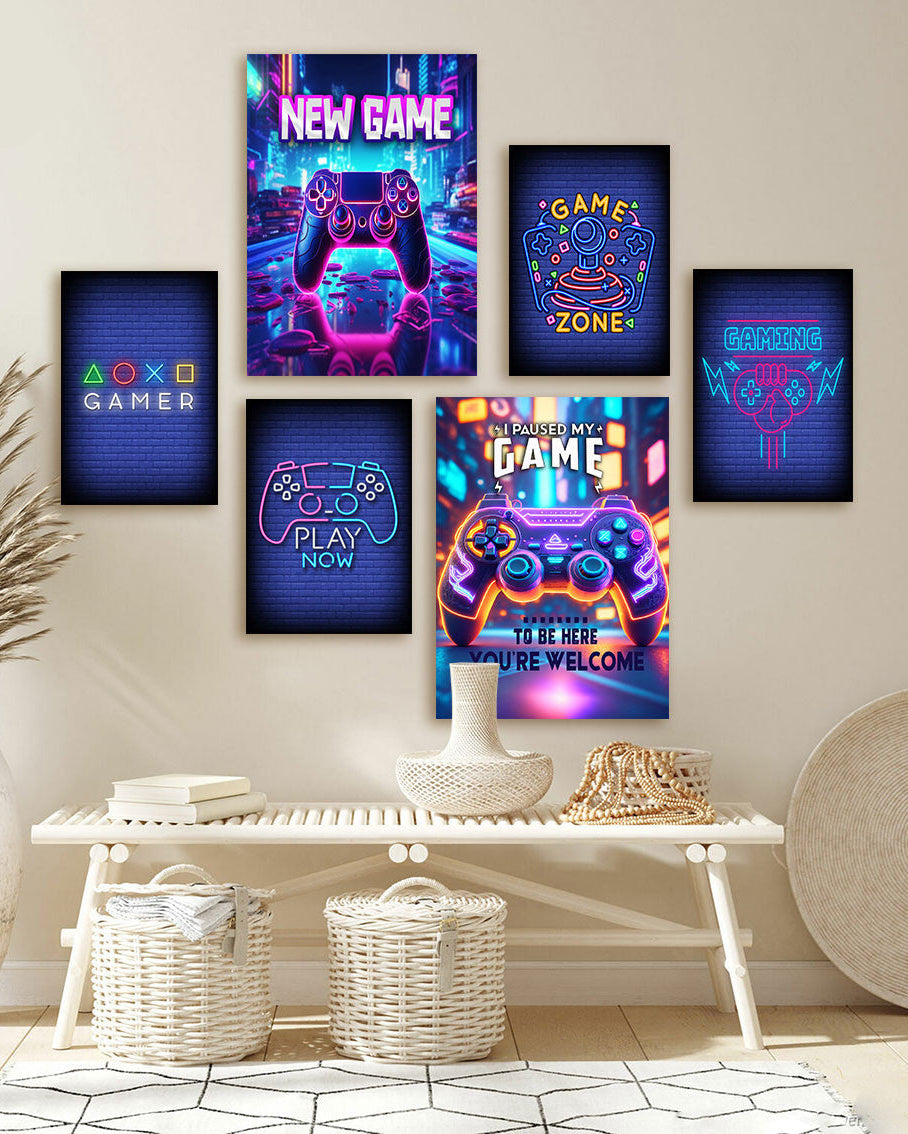 Tableau Gaming 6 Pièces – Décoration Moderne et Immersive pour Gamers