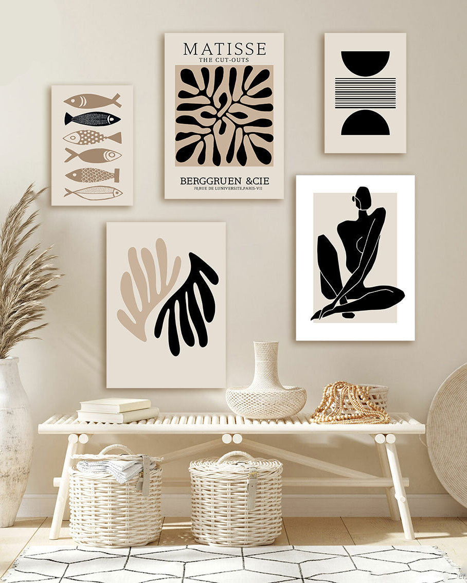 Tableau Matisse Cinq Pièces – Minimalisme et Art Organique