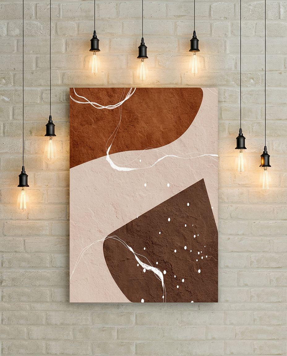 Tableau Moderne Abstract Brown – Ambiance Contemporaine & Intérieure Chic