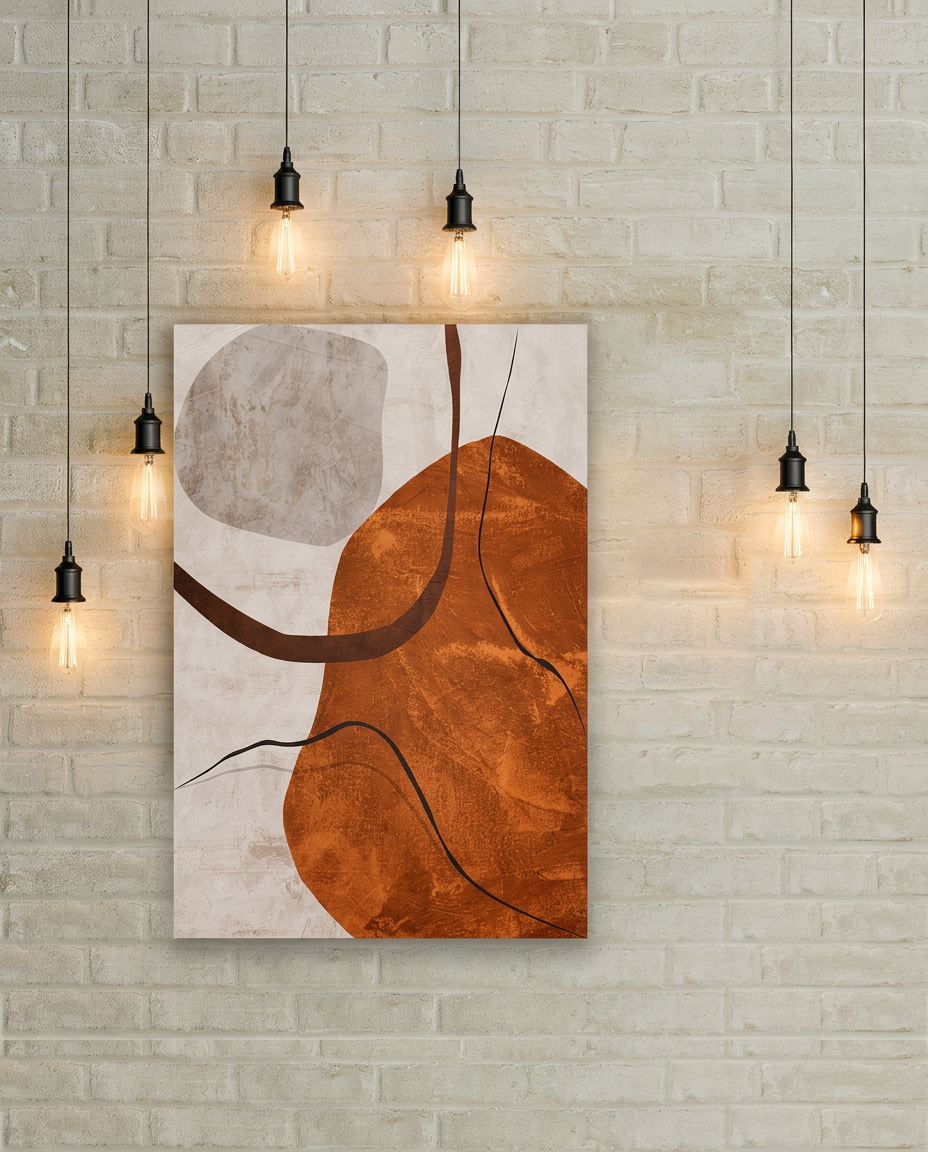 Tableau Moderne Élégance Marron – Ambiance Contemporaine & Intérieure Chic