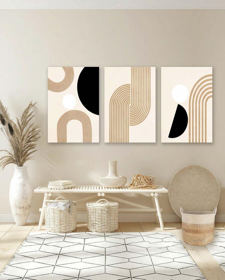 Tableaux Abstrait Ligne Géométrique Murale – Élégance Minimaliste et Modernité