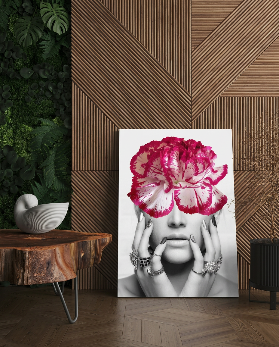Tableaux  jolie visage avec une fleur
