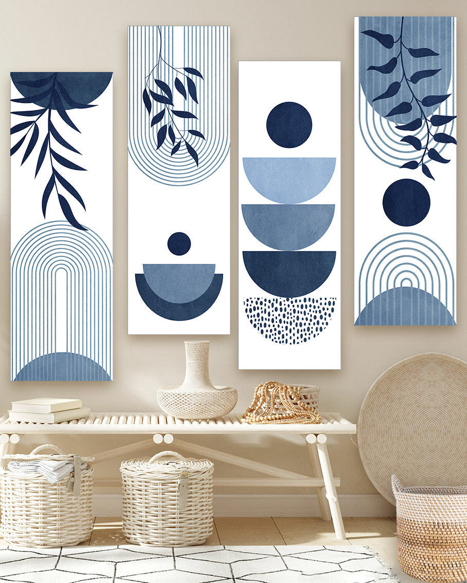 Tableaux unifome boho abstrait bleu nuit