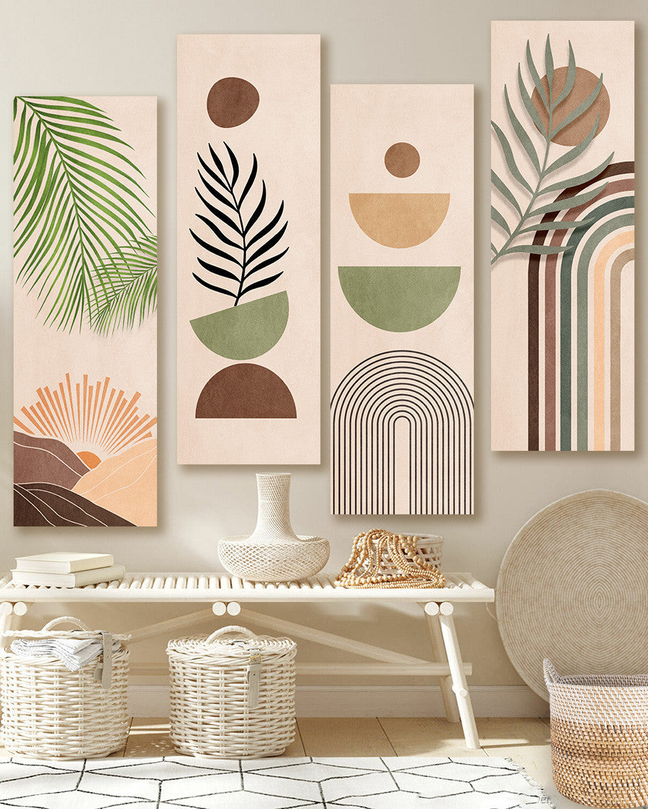 Tableaux unifome boho abstrait palmier